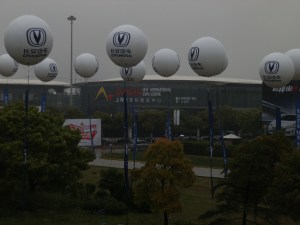 It was a cold and rainy at the Shanghai Auto Show, and the venue streches endlessly. 