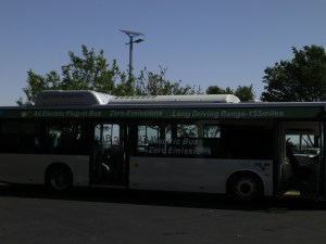 BYD electric bus at Lancaster, CA plant launch